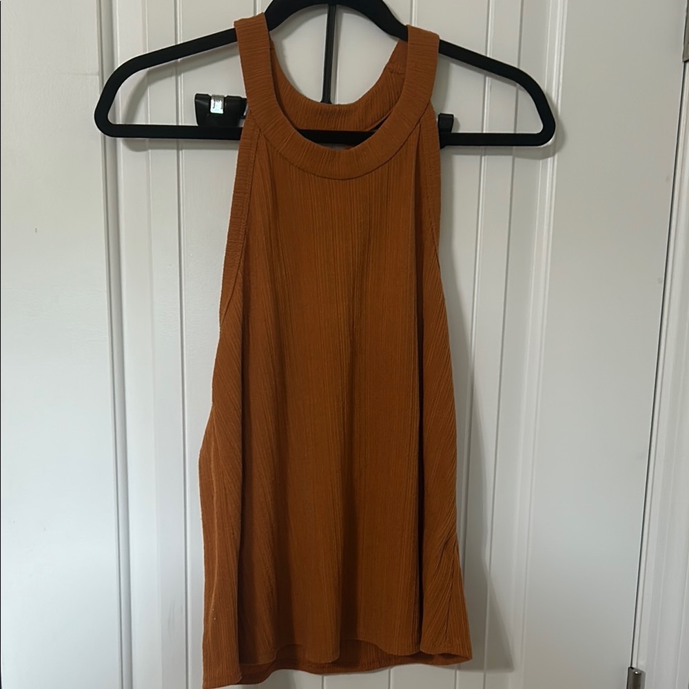 Sienna Sky Brown Orange Tank Top High Neck